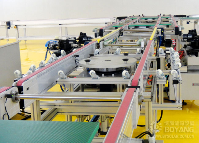 太陽能生產線-人工預裝框流水線